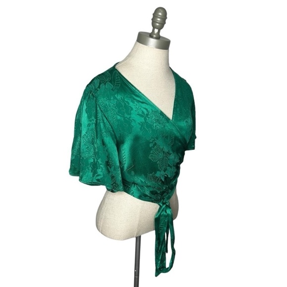 Tularossa Kelly Wrap Too and Sabra Wide Leg Trouser Pant Set Size M/L Green - Picture 5 of 15